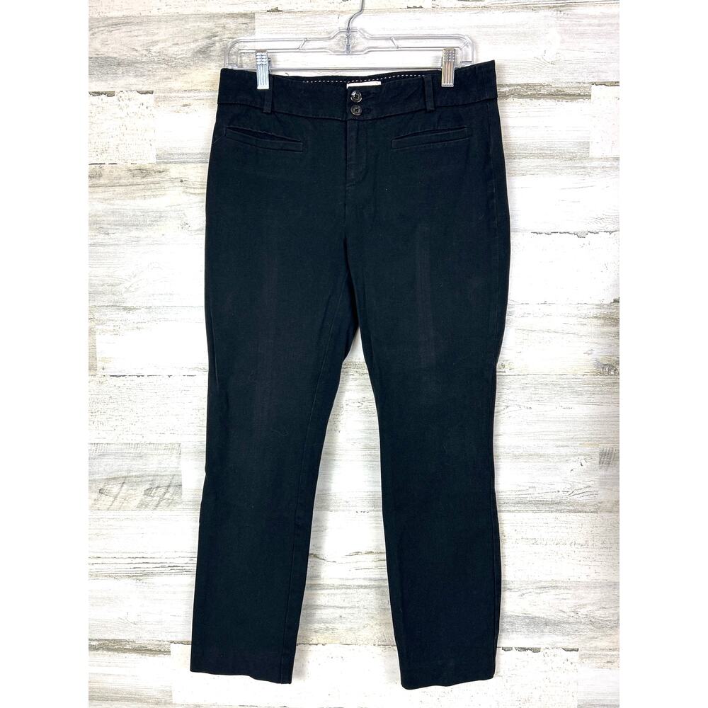 Anthropologie Womens 8 Black The Essential Slim Chino Ankle Pants